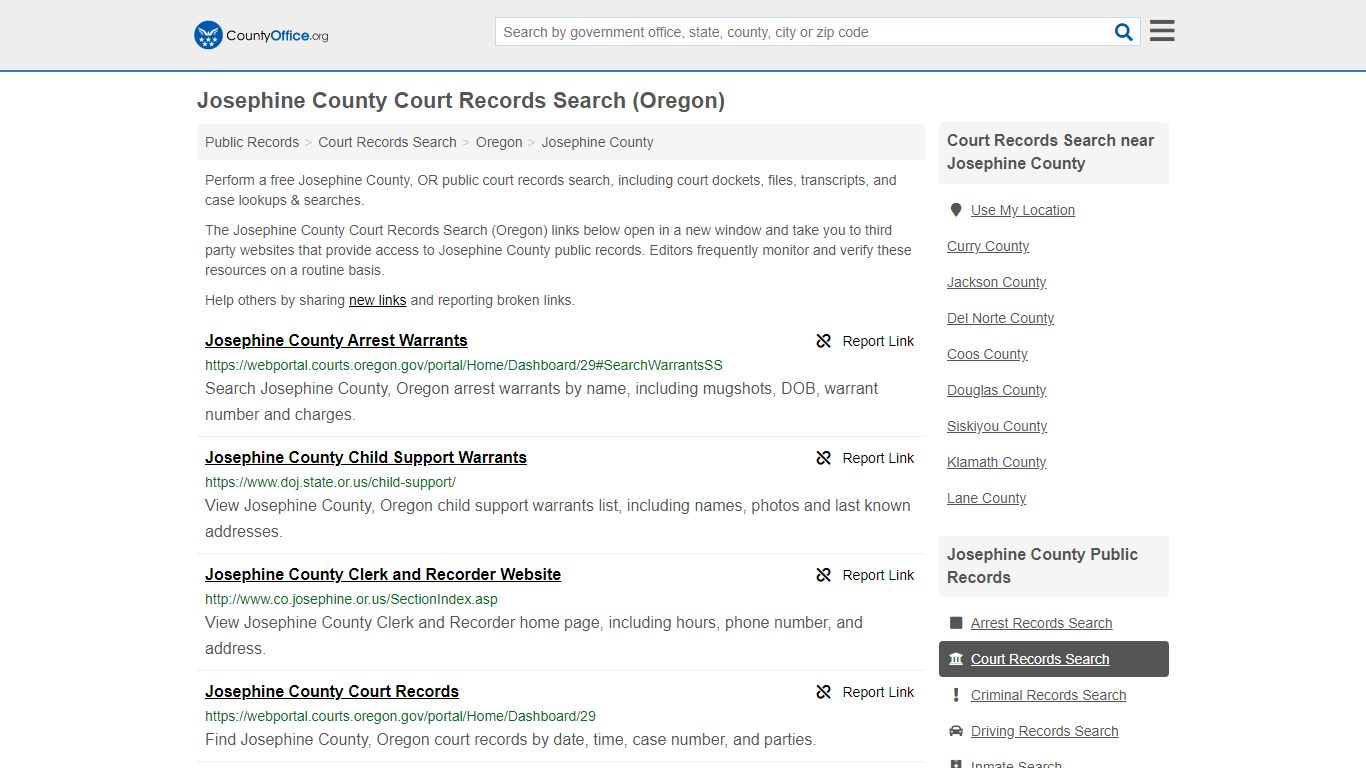 Court Records Search - Josephine County, OR (Adoptions ...